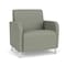 Lesro Siena Lounge Reception Wide Guest Chair, Brushed Steel, OH Eucalyptus Upholstery SN1201 - alternate 1